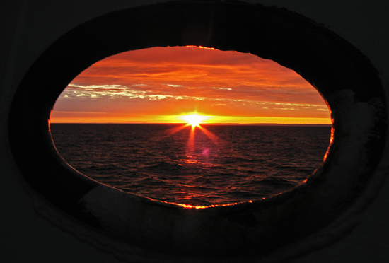Sunrise during cruise OC440 up in the Bay of Fundy.