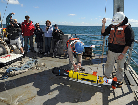 REMUS vehicle deployed from Tioga