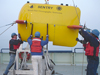 Al Duester, center, coordinating the recovery operations of AUV Sentry.