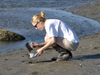 Joint Program graduate Carly Strasser collects samples.