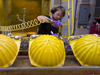 Matthew Adams works on hardhat floats