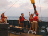 Recovering the microprofiler on LADDER 3 cruise off Manzanillo in late November, 2007.