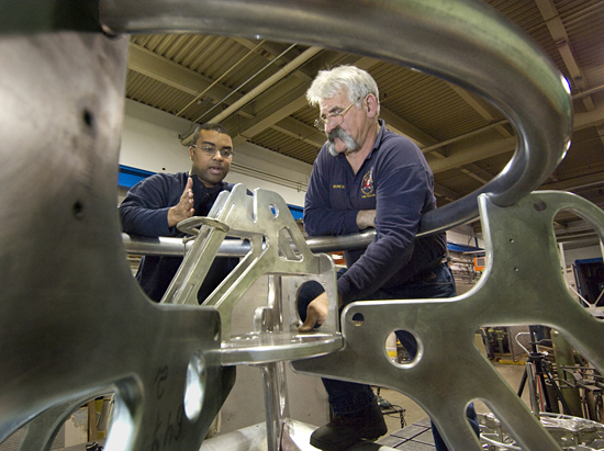 AOPE Engineer Chris Lumping and welder Tony Delane working on the Whale Multifunction node.