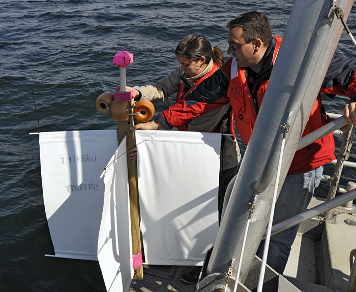 deploying a surface drifter 20 miles from Race Point
