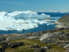 Glacier off Greenland coast.