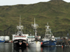 small fishing boats at dock in Dutch Harbor, AK