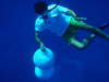 Jesus Pineda checking security of mooring line.