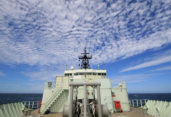 rippled clouds above r/v atlantis