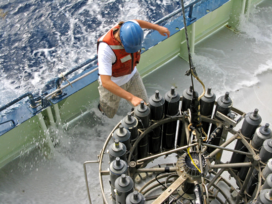 splashed worker on deck