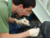 grad student extracting samples