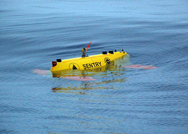 crew aboard the R/V Atlantis launch Sentry