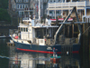 R/V Tioga tied up to dock.