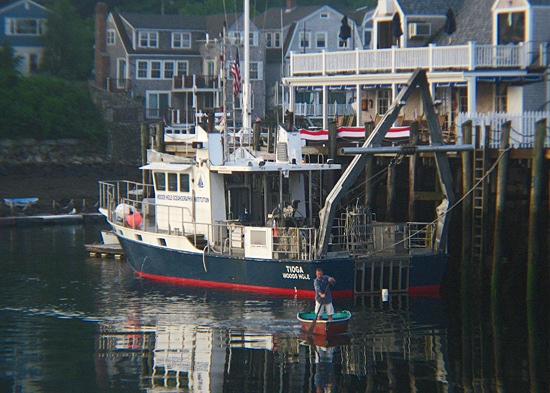 R/V Tioga tied up to dock.