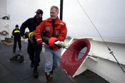 Scientists prepare to launch a float