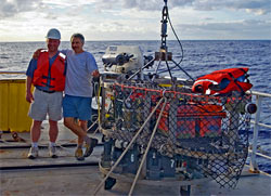 Dan Fornari (right) and Tim Shank pause on deck with TowCam