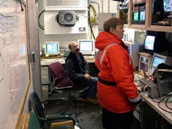inside the shipboard control room