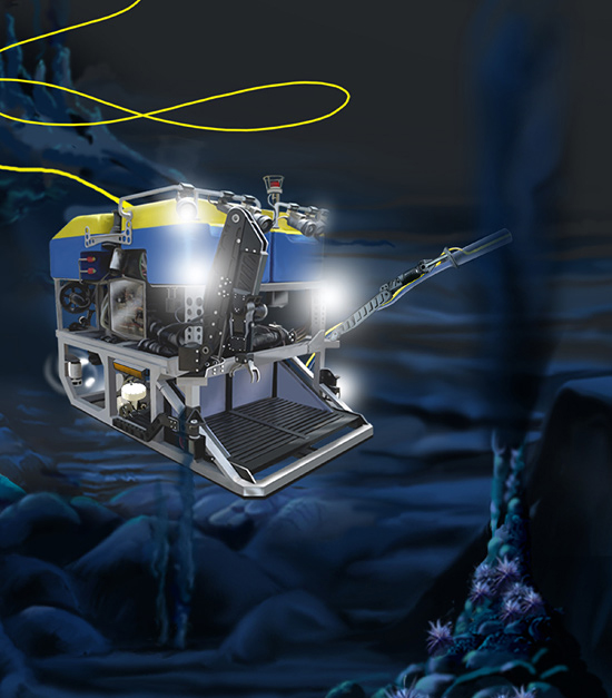 ROV Jason collecting samples.