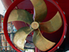 Fresh from refinishing, the ?Z-drive? propulsion units of the R/V Knorr are exposed in a Jacksonville shipyard.