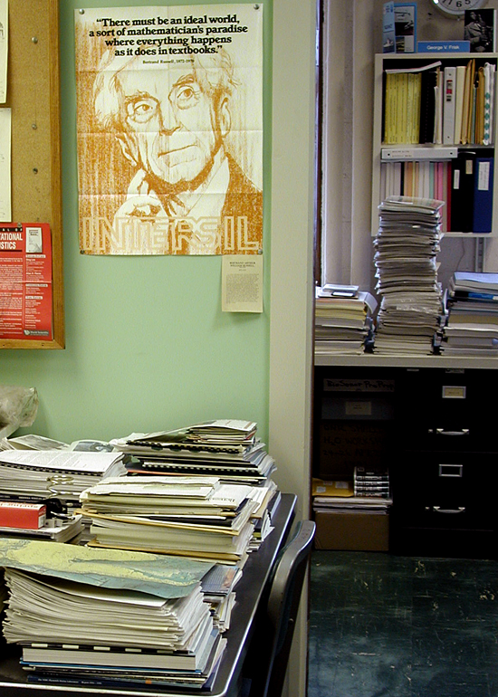 Scientist Emeritus George Frisk's office poster.