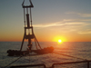 Evening instrumentation deployment off R/V Oceanus during cruise OC433.
