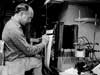 Stanley W. Watson monitors the oxygen uptake of microbes in a seawater  sample during R/V Chain cruise.