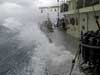 Wave breaching R/V Oceanus