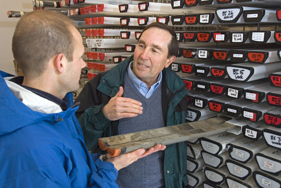 John Woodruff and Don Anderson in the core lab