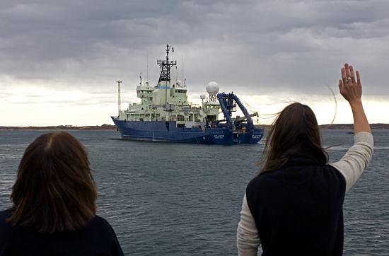 Atlantis departing Woods Hole dock