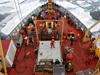The foredeck of the St-Laurent during a mooring deployment.