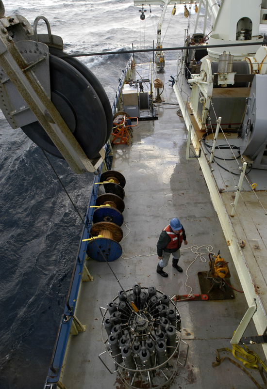 ctd on deck of ship