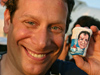 Daniel Dubno of CBS News with his compressed styrofoam cut. Dive and Discover 9.