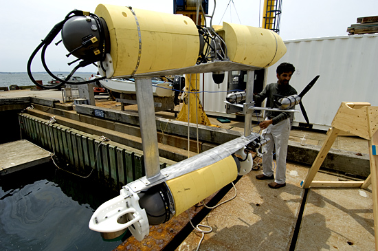 Hanu Singh at dock with Jaguar.