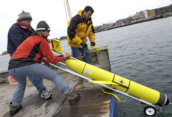 Glider test launch in Great Harbor