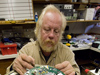 Victor Bender working on an ocean bottom seismometer (OBS).