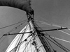 The original R/V Atlantis mainmast and sails.