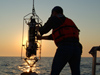 Frank Bahr deploying a ADCP