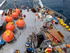 Mosaic of the R/V Thomas Thompson aft deck.