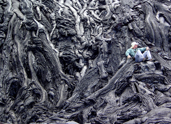 Adam Soule sits on his throne of lava.