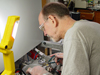 Dave Schneider working in lab.