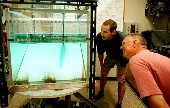 Summer Student Fellow with Jack Whitehead in lab.