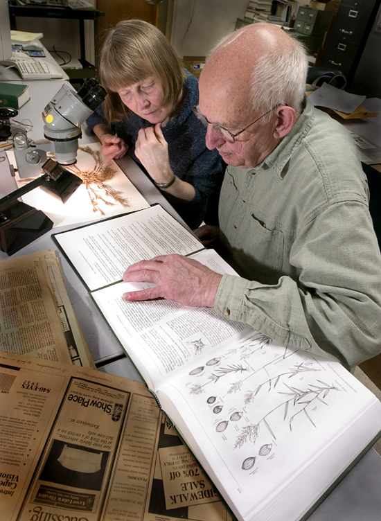 Pam Polloni and Dick Backus in the Herbarium.