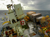 R/V Oceanus stern fully loaded for CLIMODE, 11/2005.