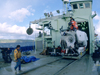 DSV Alvin headed back into its hangar, under the watchful eye of Expedition Leader and Alvin pilot Patrick Hickey.