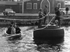 Al Vine and colleagues rigged this tire ferry to keep foot traffic moving on Water Street in Woods Hole.