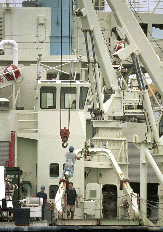 Multi-tasking onboard R/V Knorr.