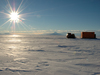 Pisten Bully towing the Thunder Sled across Ross Sea in the middle of 