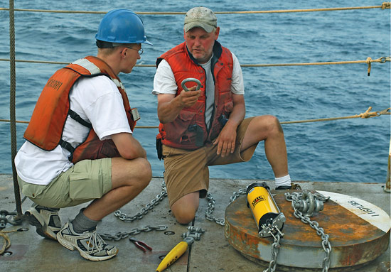 John Kemp leading efforts to deploy 62 moorings for the experiment.