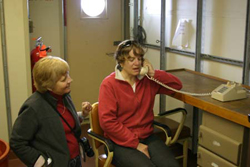 Amy Bower and Kate Fraser calling Perkins School.