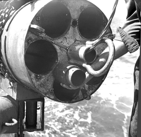 A piston core system on RV Chain, circa 1975.