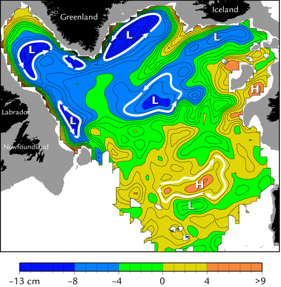 ocean circulation pressure contour plot